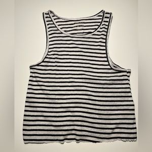 Urban Outfitters cropped blank and white stripped tank top